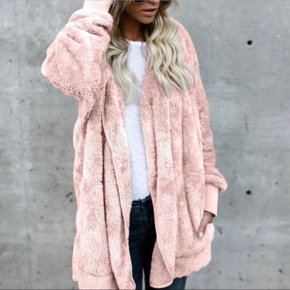Sherpa jacket with hoodie - One Size - - Picture 4 of 6